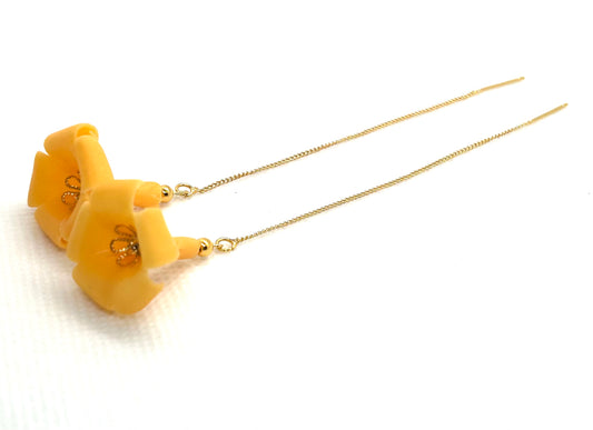 Puakenikeni Clay Flower Threader Earrings