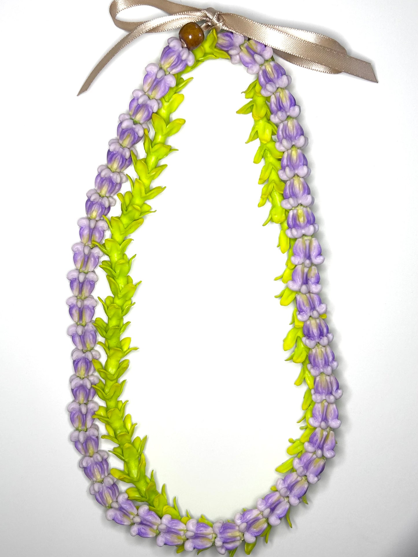 Two In One Purple Crown Pakalana Clay Lei 40’’