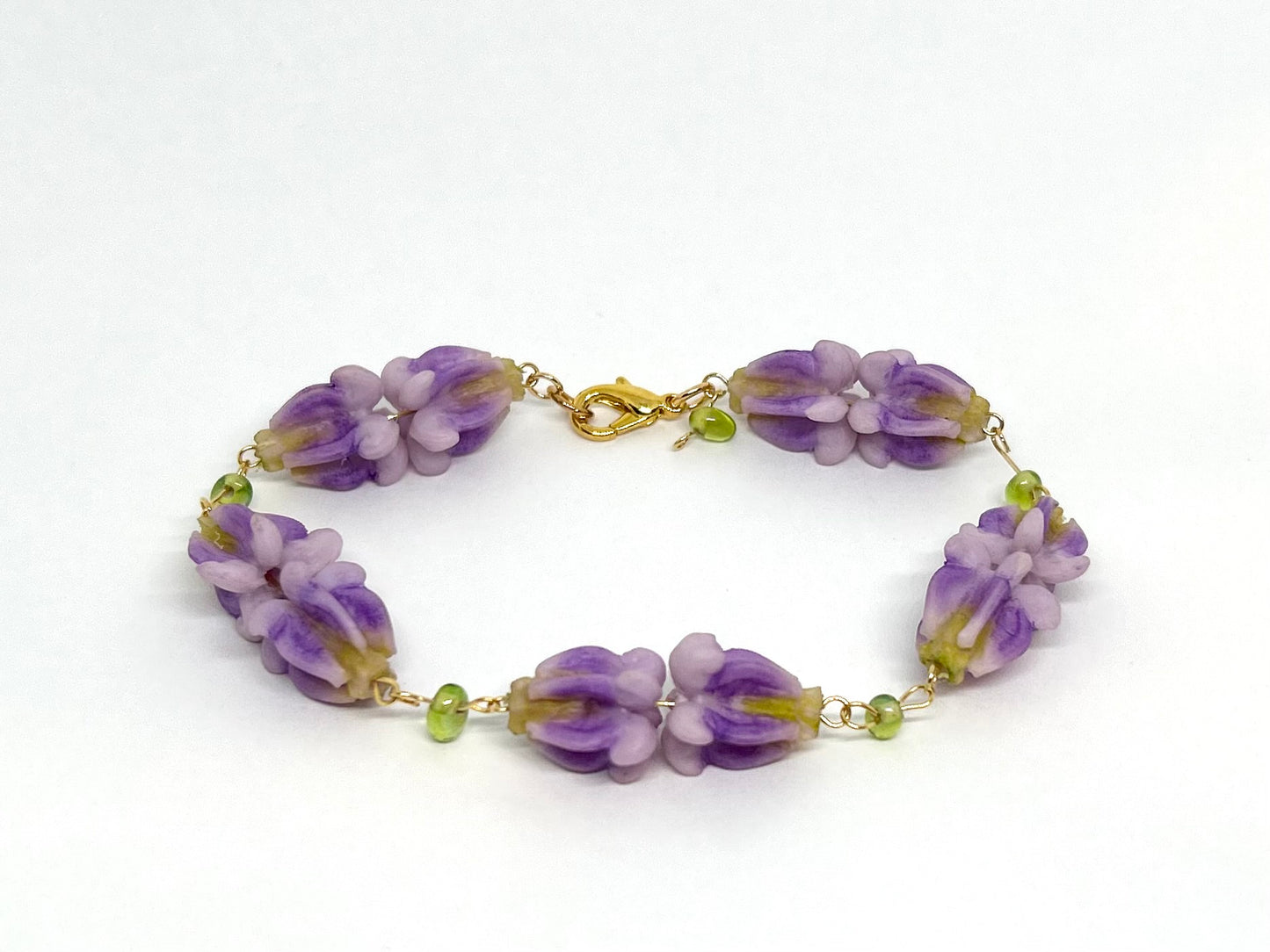 Crown Flower Link Bracelet Gold