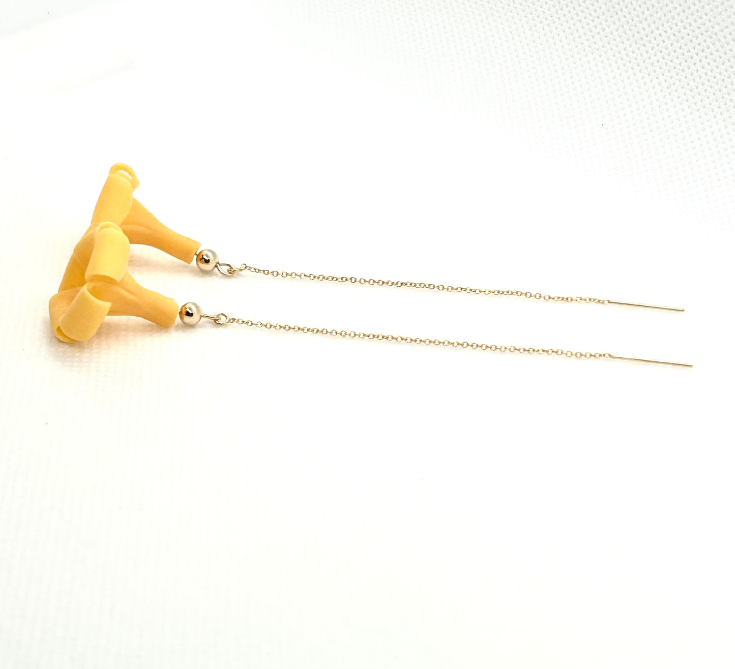 Puakenikeni Clay Flower Threader Earrings