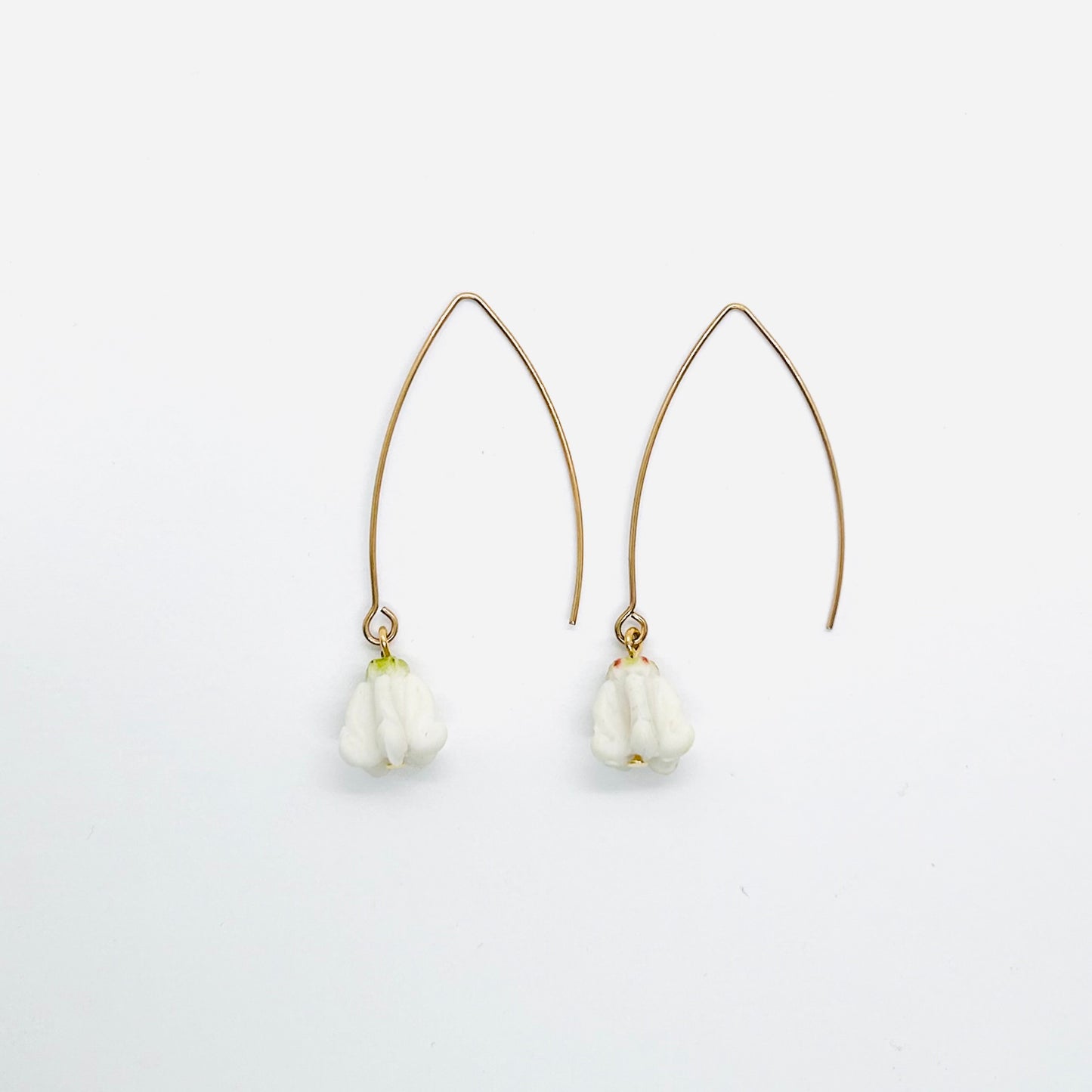 Crown Flower Gold Plated Stainless Steel V Hook Earrings