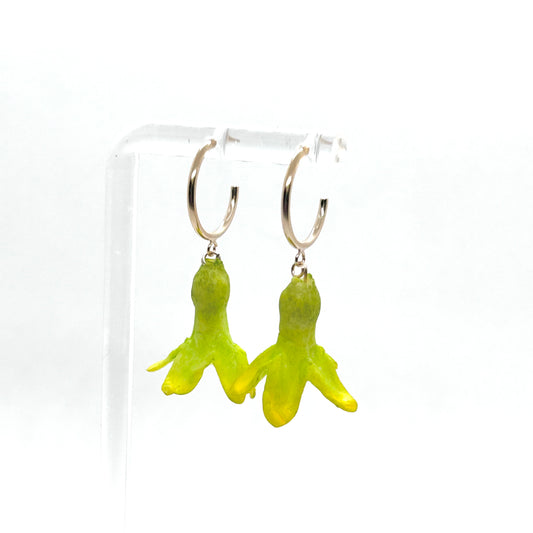 Pakalana Clay Flower Three Quarter Hoop Earring