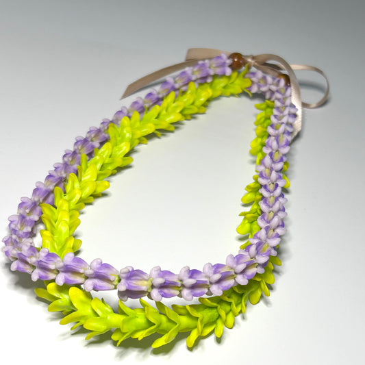 Two In One Purple Crown Pakalana Clay Lei 40’’