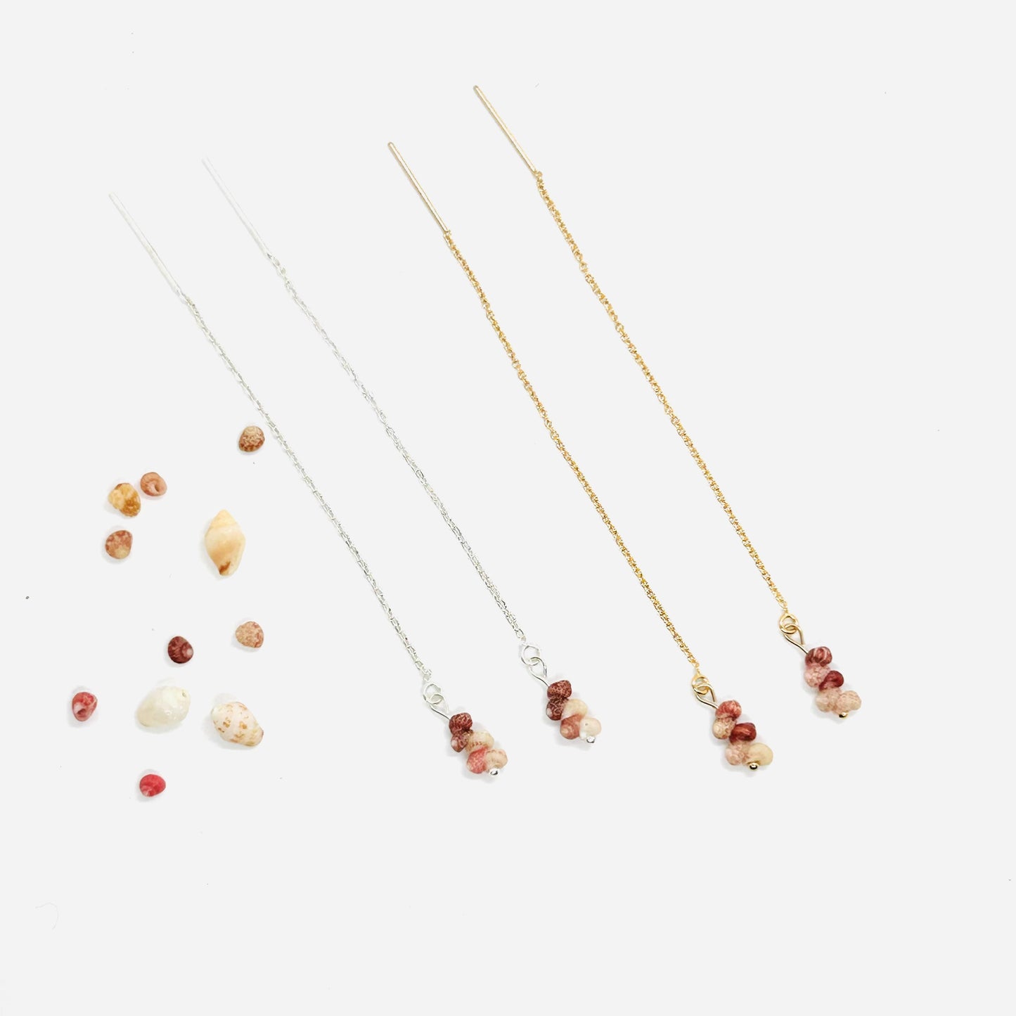 Gold Threader Earrings Colorful Kahelelani Shell 14k Filled