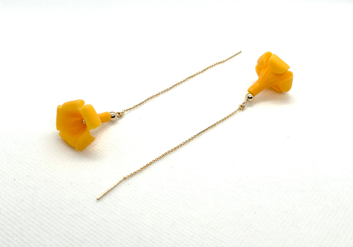 Puakenikeni Clay Flower Threader Earrings