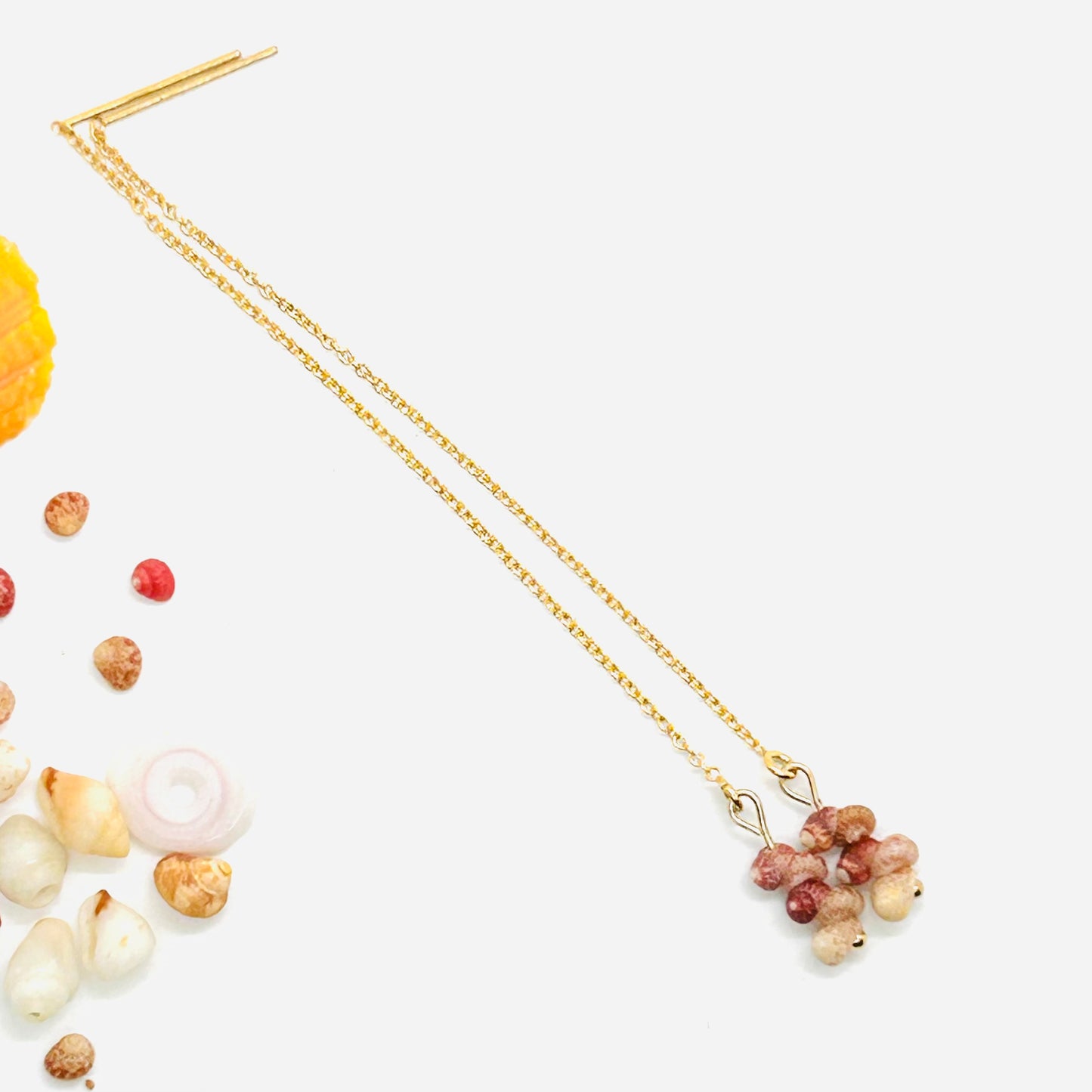 Gold Threader Earrings Colorful Kahelelani Shell 14k Filled