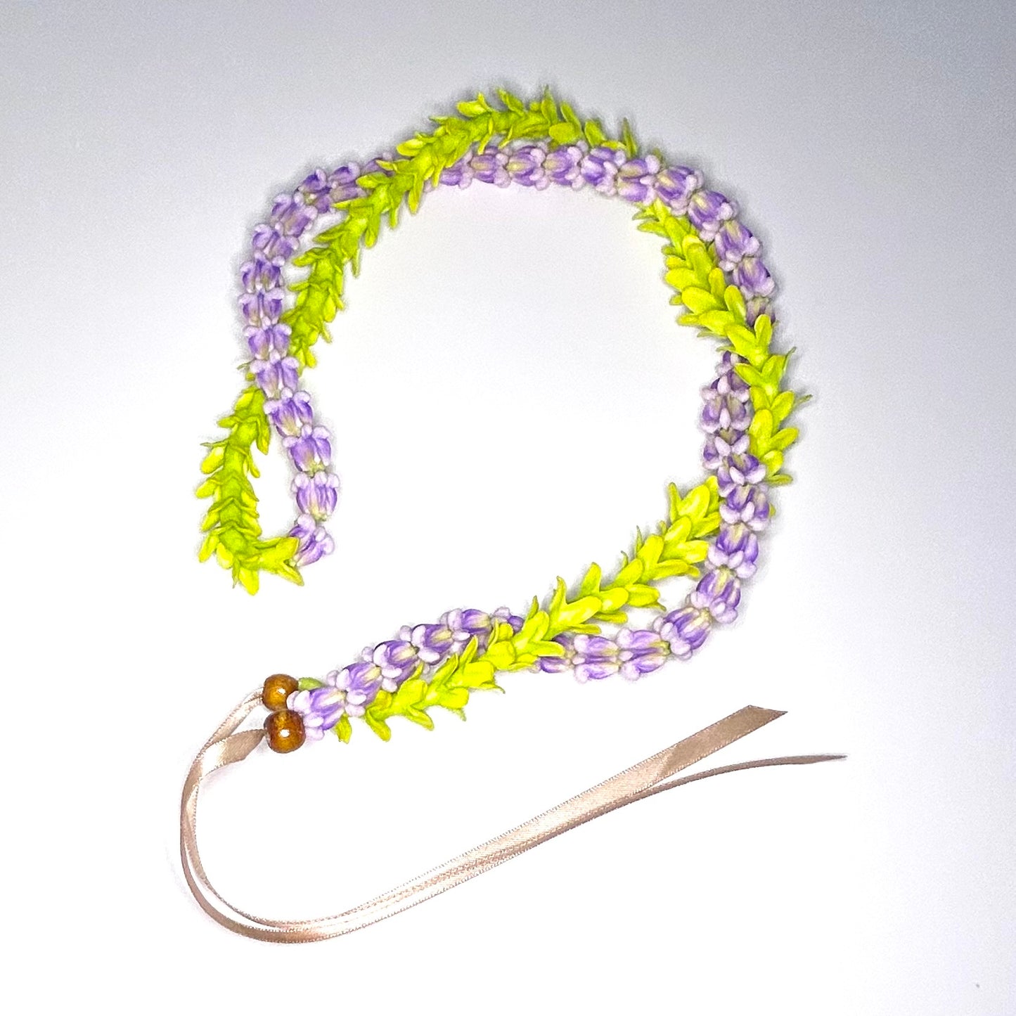 Two In One Purple Crown Pakalana Clay Lei 40’’