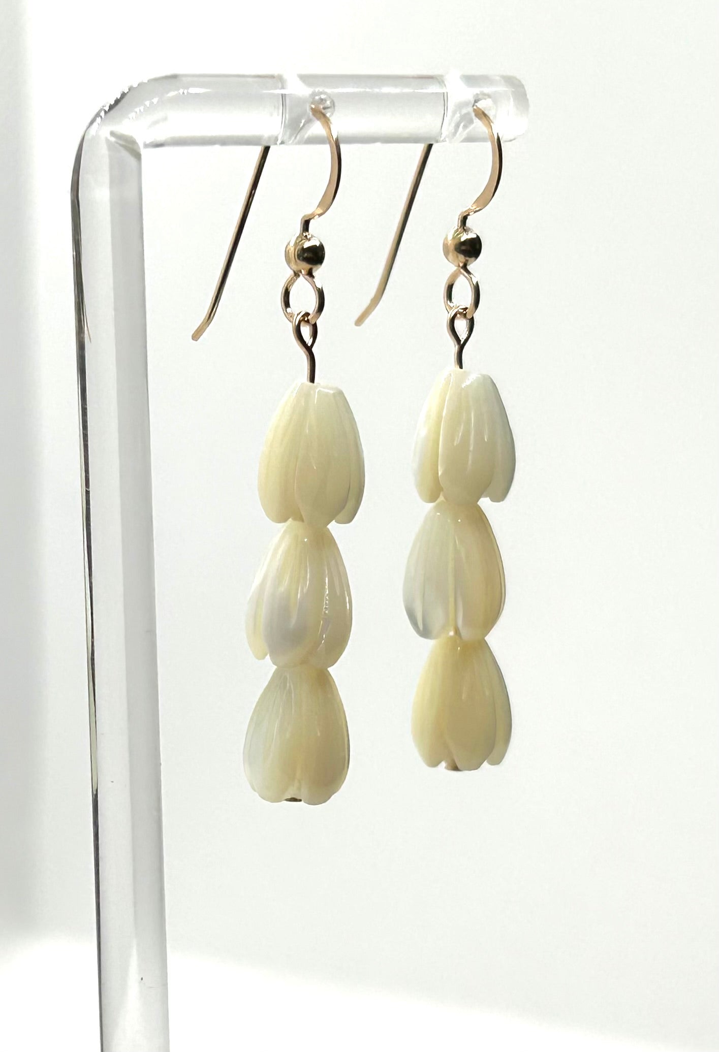 Stacked Pikake Dangle Earrings