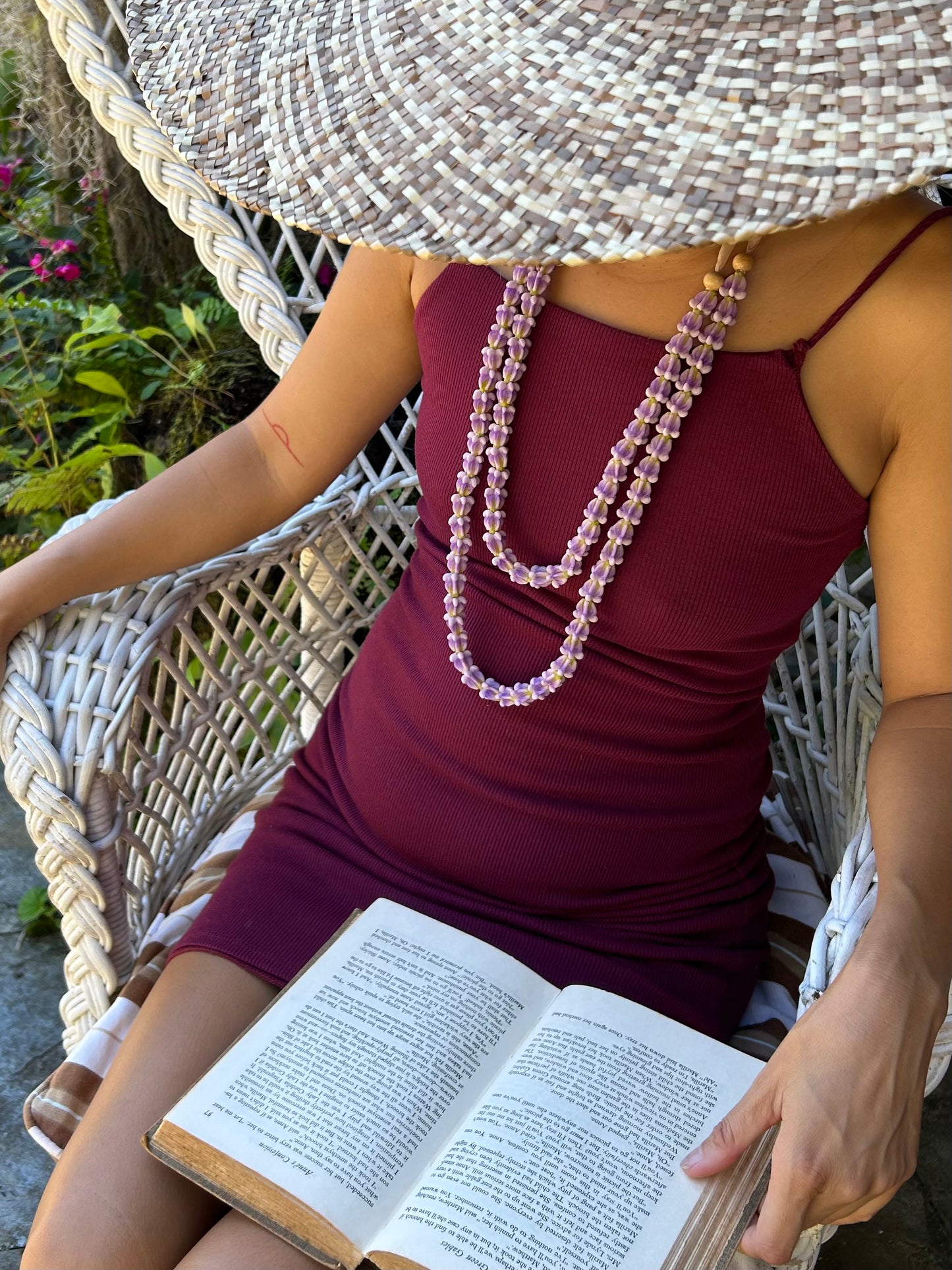 Adjustable Lei | Purple Crown Clay Flower