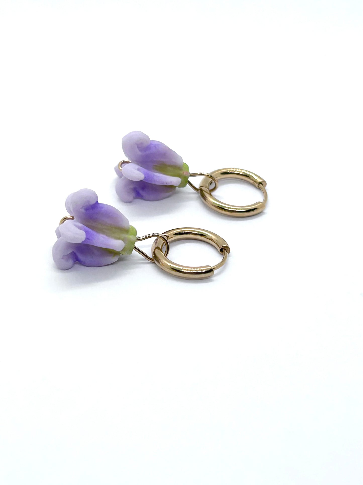 Changeable Charm Gold Huggie Clay Flower Earring