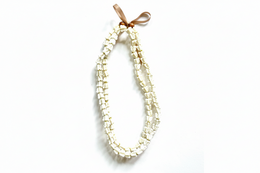 Adjustable Lei | White Crown Clay Flower