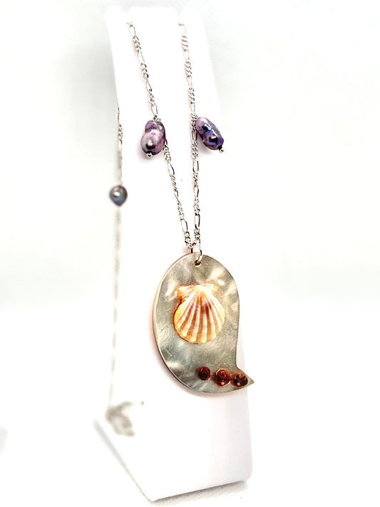 One of a kind Sunrise Shell Necklace