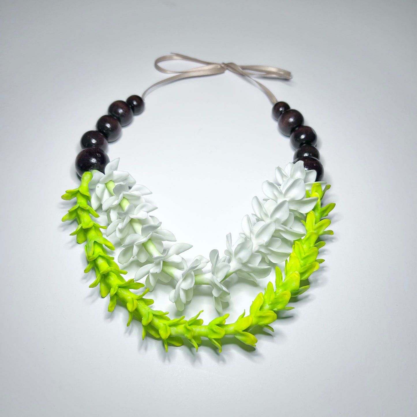 Pakalana | Pikake | Clay Flower Rear View Mirror Car Lei