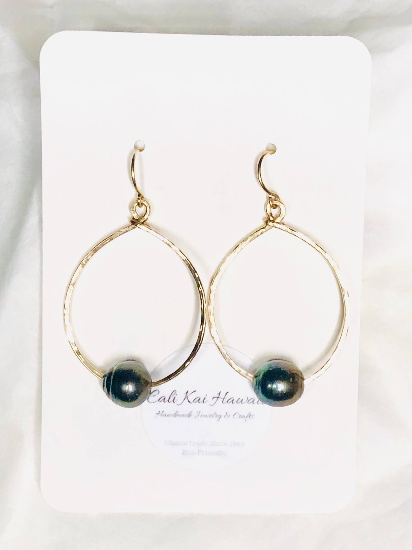 Tahitian Pearl Gold Dangle Earrings
